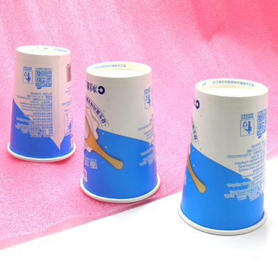 5oz 6oz 160g Paper Yogurt Cup Ice Cream CDR Design Tutup Aluminium Foil 100mm