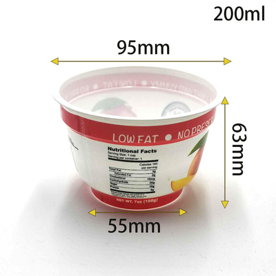 Food Grade sekali pakai cangkir minuman susu yogurt plastik dengan tutup aluminium foil