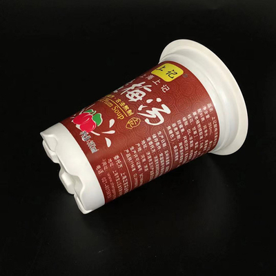 350ml Gelas Yogurt Plastik Bulat Dengan Tutup Warnawarni