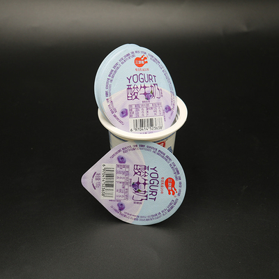 Die Cut 30mic 40mic Aluminium Foil Yogurt Lids Dapat Didaur Ulang 74mm Untuk Gelas Plastik