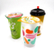 360ml 700ml Milk Tea Plastic Cups Dengan Logo Dicetak Milkshake Clear Frosted Cold Cups